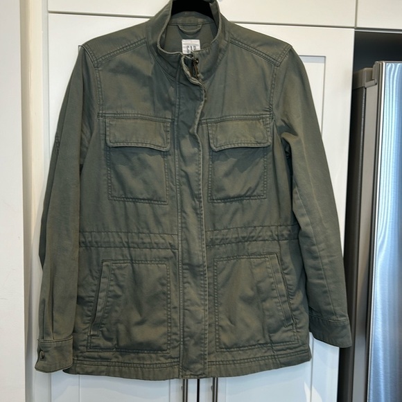Gap Utility 100% Cotton Jacket Military Green Women size S - Picture 2 of 12